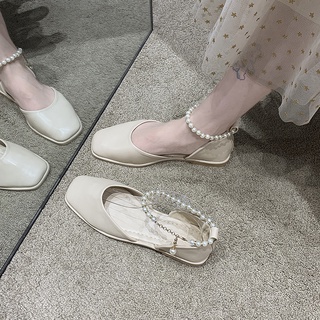 Baotou sandalias mujeres 2021 nuevo verano estilo de hadas nicho de fondo plano con falda señoras suave zapatos de noche
