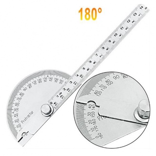 【Lifestyle】145mm stainless steel 180 protractor angle meter measuring ruler mechanic tool#Home & Toys