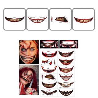 [Tninguly] Skin-Friendly Tattoo Decals Halloween Prank Makeup Face Tattoo DIY Fake Stickers Pigmented for Face