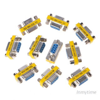 INM 10Pcs RS232 Serial DB9 Female To Female Mini Gender Changer AdapterConnector