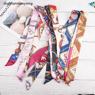 [duqfunnynyong] Silk Scarf Women Bag Ribbon Fashion Female Hair Ribbons Fashion Handbag Scarves CL
