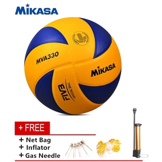 mikasa mva330 bola de voleibol suave de cuero de la pu tamaño oficial 5 bomba libre de voleibol