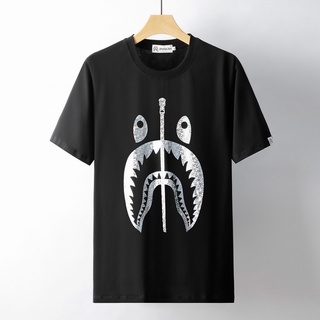 Hiphoppie Bape hot silver shark Boca Costura Impresión Camiseta edQ7 3.2