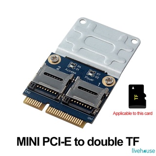 2 SSD HDD para portátil Dual Micro SD SDHC SDXC TF a Mini PCIe lector de tarjetas de memoria MPCIe a 2 Mini tarjetas SD Mini Pci-E adaptador livehouse