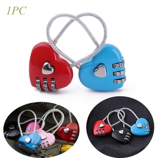 CLYSMABLE 1pc Outdoor Heart Shaped Lock Zinc Alloy Security Tool Padlock Gift Locker Case Supply Travel Suitcase Luggage HOT Code 3 Digit Password/Multicolor (6)