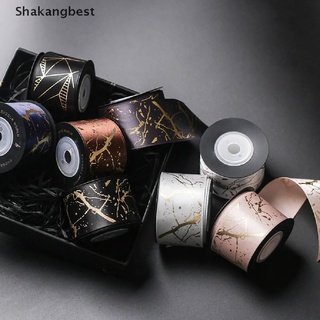 [skb] cinta de 10 yardas/rollo de 38 mm de lámina de oro impresa cintas de satén manualidades regalos embalaje