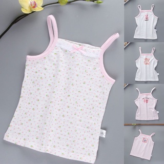 JE Cute Cartoon Design Camisole Tanks Girls' Spring Summer Cotton Undershirts