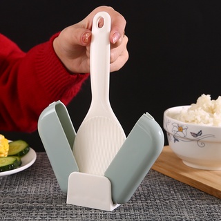 Automático abierto cerrar polvo cuchara de arroz Stand-up cuchara de arroz estante de almacenamiento antiadherente herramientas de cocina