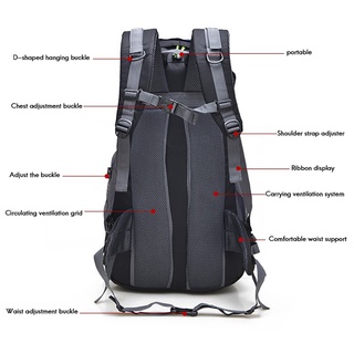 free knight 50l impermeable senderismo mochila trekking mochilas de viaje para deporte bolsa de escalada al aire libre bolsas de senderismo pack, negro (4)