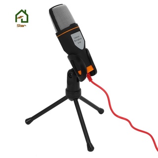 micrófono de condensador de 3,5 mm enchufe hogar estéreo micrófono de escritorio trípode para pc video skype chatting gaming podcast grabación