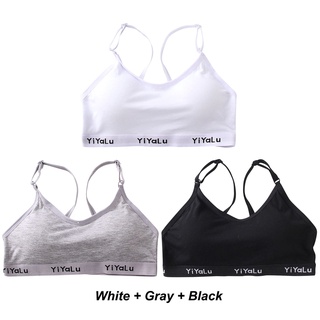neiyiya niñas color sólido racerback letra impresión deporte entrenamiento sujetador ropa interior 3 pack shein (6)