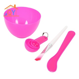 diy casero máscara cuenco cucharas cepillo electrodomésticos conjunto rosa