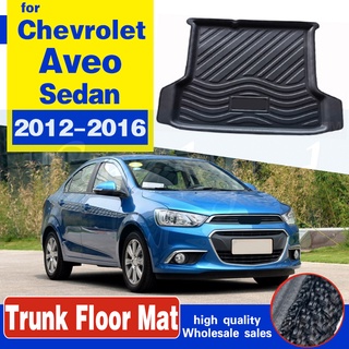 Forro de carga de arranque de coche para Chevrolet Aveo Sedan 2012-2016 maletero trasero bandeja de piso alfombra Protector de barro antideslizante 2013 2014 2015