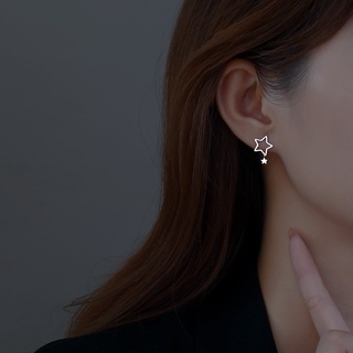 Aretes De Estrella Hueco Estilo Coreano Para Mujer/Cortos Con Patrón De Geometría De Moda (5)