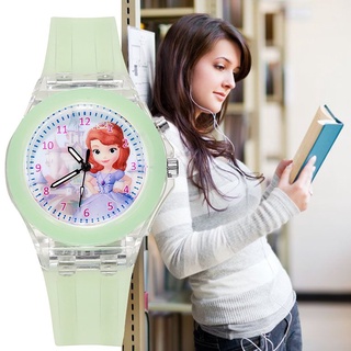 {Fa} reloj luminoso para niños princesa con luces intermitentes en la noche reloj de pulsera para niñas