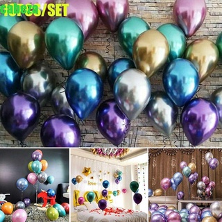 Cabeza 10 pzs/juego de globos de Metal decoración de fiesta de cumpleaños inflable brillante 12 pulgadas de látex perla colores metálicos cromados boda/Multicolor