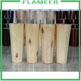 [Flameer] 4 piezas en forma de cono de eucalipto muebles de madera maciza sofá patas negro 4*6*10 cm (9)