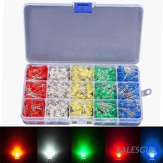 salesgirl kit de diodos led de 5 mm 5x100 piezas 500 unidades de luz led de 5 mm surtido de kit de manualidades led 1.8v 20ma led indicador