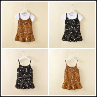 2 piezas niñas vestido camiseta conjunto de verano falda traje bebé niña manga corta vestido de princesa niños