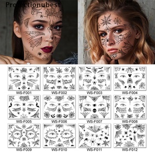 Protectionubest Halloween spider web funny facial makeup disposable waterproof tattoo stickers NPQ