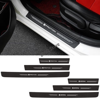 Car Door Threshold Protection Sticker Trunk Anti-scratch Strip Auto Pedal Anti-stepping Carbon Fiber Leather Pad for Proton EXORA IRIZ Persona SAGA