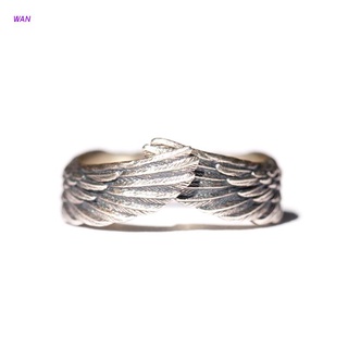 Wan lindo anillo de dedo de aleación ángel ala joyería para mujeres anillos ajustables nudillos