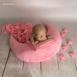 Biggerlove 10 piezas de accesorios de fotografía para recién nacidos, posando almohada creciente, estrellas y almohada cuadrada