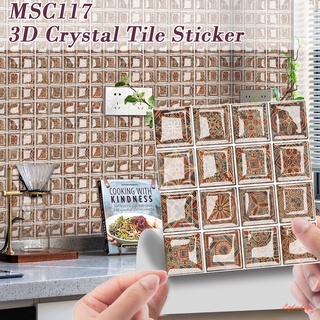 Pegatina de mosaico 3D autoadhesiva extraíble de papel de pared para manualidades, decoración para cocina, baño