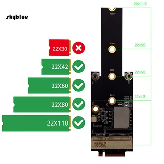 Sk Mini PCI-E to NGFF M.2 Key M A/E Adapter Converter Card with SIM Slot Power LED (5)