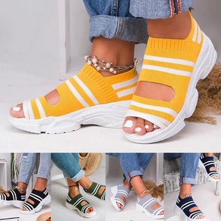 las mujeres transpirable cómodo sandalia zapatos peep toe sandalias deportivas de verano casual zapatos de plataforma cuñas zapatos (1)