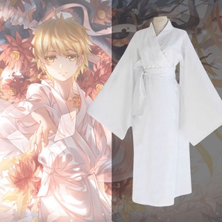 Yukine-Kimono japonés de Anime Noragami para hombre y mujer traje blanco para Cosplay fiesta de carnaval Halloween (1)