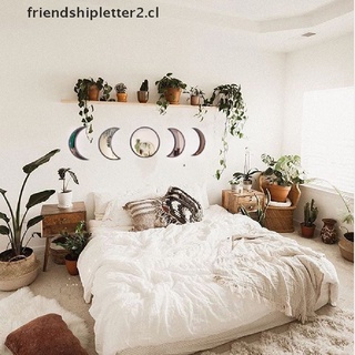 【friendshipletter2.cl】 5x Acrylic Lunar Eclipse Wooden Decorative Mirror Bedroom Moon Room Decoration .