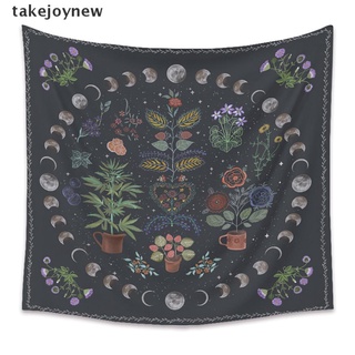 [takejoynew] tapiz en fase lunar para colgar en la pared botánico celestial floral tapiz de pared flor