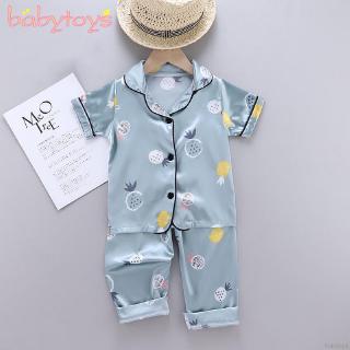 verano bebé niños niñas niños pijamas piña impresión ropa de dormir conjunto de manga corta blusa tops dormir pantalones