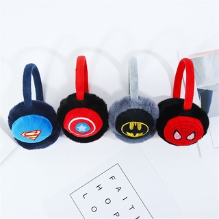 TAURITE Soft Ear Warmers Superman Kids Gift Warm Earmuffs Captain America Plush Batman Spiderman Ear Protection (5)