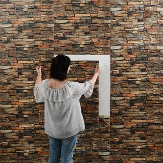 3d self-adhesive wall sticker, retro brick pattern (1)
