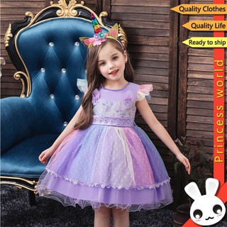 Vestido de niña de unicornio pequeño Pony princesa vestido Pakaian kanak-kanak Halloween Cosplay disfraz de niños vestidos
