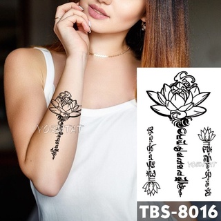 tatuajes temporales impermeables texto de loto flash tatuaje pegatina mandala flor tribal tótem tatoo