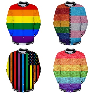 Chaqueta de béisbol abrigo Lgbt arco iris bandera lesbianas Gays hombres Lgbt Streewears