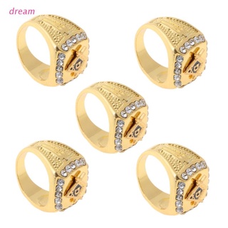 dream cz oro tono acero inoxidable anillos masónicos hombres esmalte masonería icono tamaño 8-13 (1)