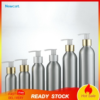 <newcat> 40ml-250ml a prueba de corrosión botella de aluminio almacenamiento loción desinfectante bomba contenedor