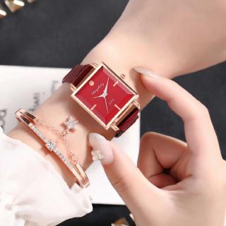reloj de pulsera cuadrado con hebilla magnética para mujer/pulsera de diamantes de imitación de lujo jam tangan wanita (5)