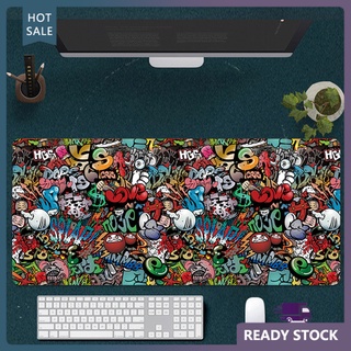 zuoya - alfombrilla para ratón, diseño de graffiti, antideslizante, teclado grande, para juegos