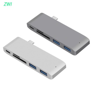 ZWI Multi-ports 5-in-1 USB C Hub Portable Type C Hub USB 3.0 SD TF Card Reader Adaptors USB C Splitter For MacBook Pro 2016