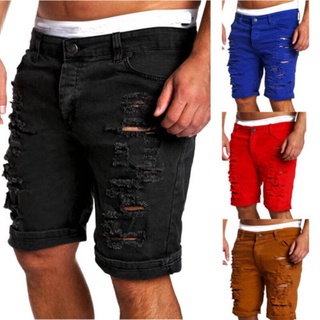 mens denim chino moda pantalones cortos lavado denim niño flaco runway corto hombres jeans (1)