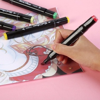 Touch Art Markers pincel pluma Warna dibujo arte suministros rotulador set de doble punta marcador pluma color Pewarna (9)