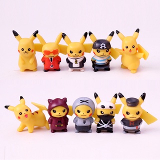 1 Set / 10 Pcs Bonito Mini Bonecas Pikachu Pequeno Enfeites Ninja Série Pokemon Blind Saco Caixa De Brinquedos