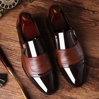 Zapatos De vestir De hombre De negocios De Moda Elegante zapatos De boda Formal Para hombre que se desliza Sobre la oficina zapatos Oxford Para hombre negro (2)