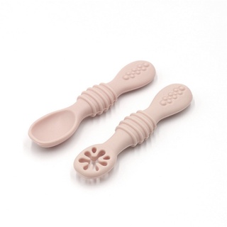 aa 2 pzs cucharas de silicona para bebés/recién nacidos/cucharas de alimentación/utensilios de entrenamiento (4)