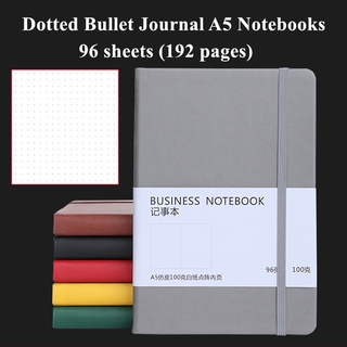 Cuadernos Bullet Journal Tamaño A5 Papel Punteado , 192 Páginas , Funda De Cuero , Blanco Marfil 100 G/M2 , Planificador Hecho A Mano